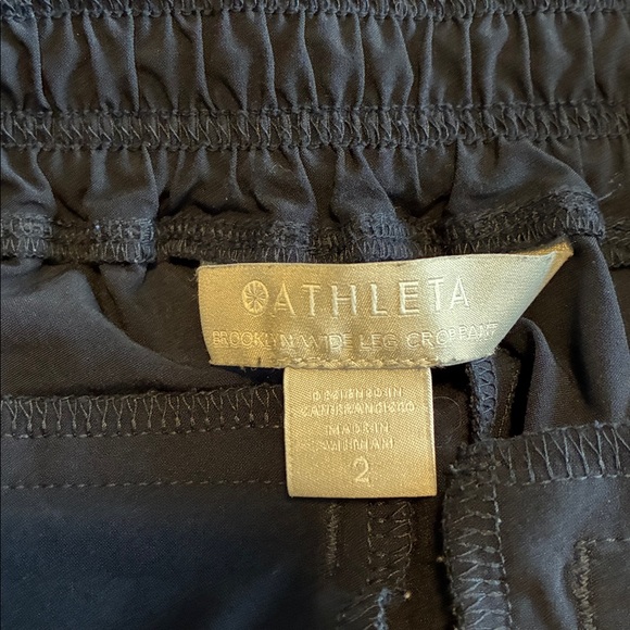 Athleta Brooklyn Navy Wide Leg Cropped Pants Sz 2 - Picture 5 of 6